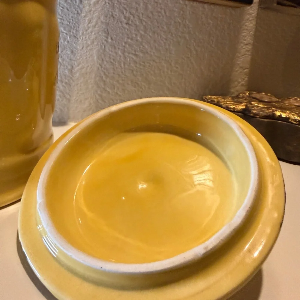 Sur La‎ Table “Zucchero” Yellow Ceramic Sugar Canister – Made in Italy – Rustic